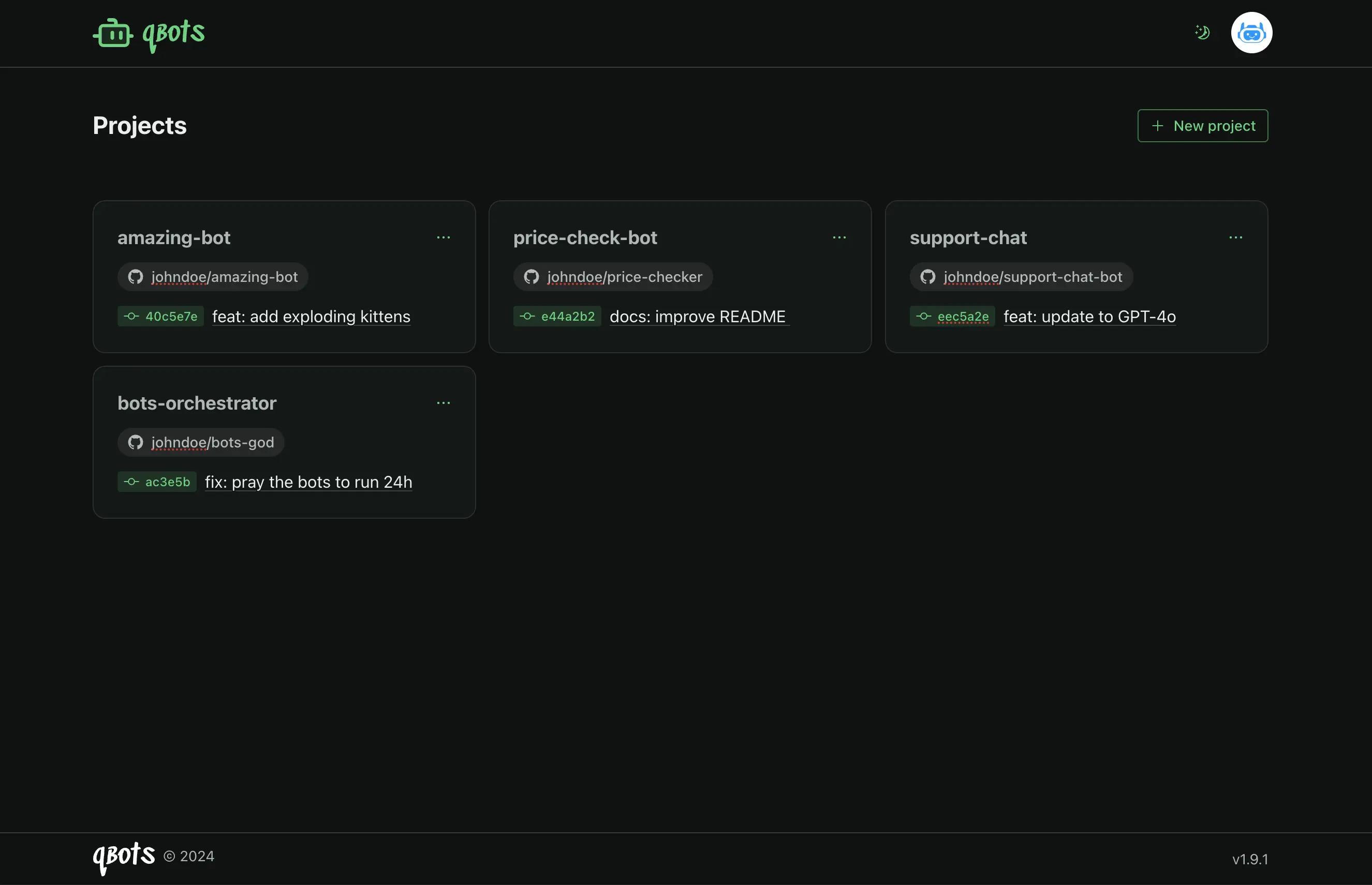 Qbots Dashboard